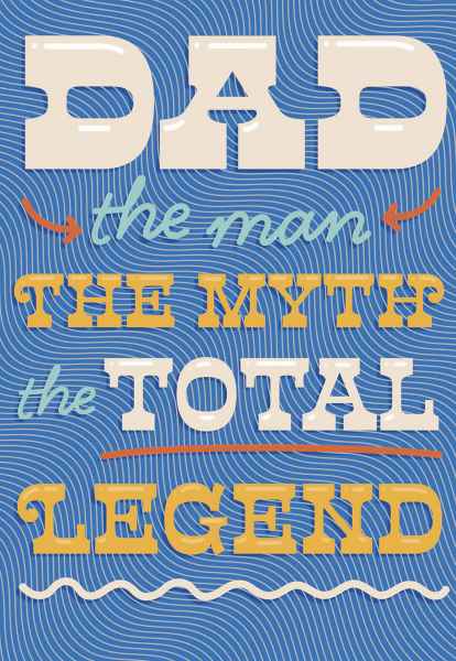Dad The Man The Myth The Total Legend Birthday Card