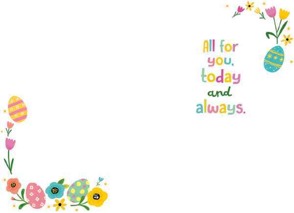 Easter Blessings Flowers And Eggs Easter Card