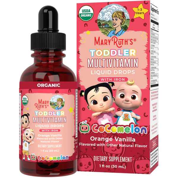 Mary Ruth's Toddler Multivitamin Liquid Drops With Iron (Cocomelon/Orange Vanilla)