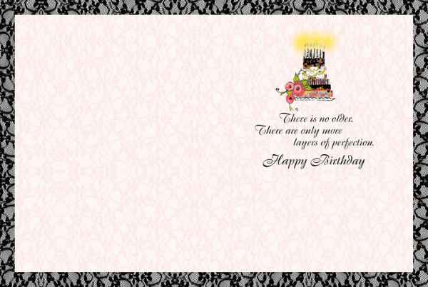 Retro Fancy Woman Holding Cake Birthday Card