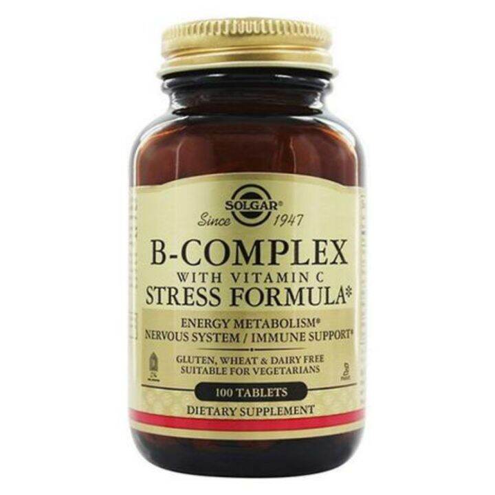 SOLGAR B-COMPLEX WITH VITAMIN C STRESS FORMULA 100 TABLETS