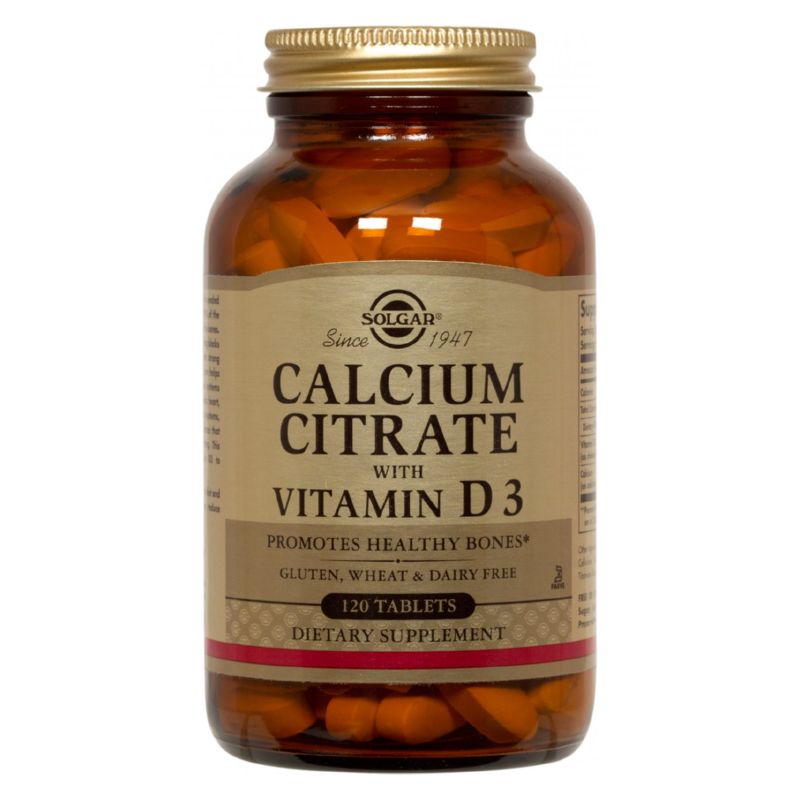 SOLGAR CALCIUM CITRATE WITH VITAMIN D3 120 TABLETS