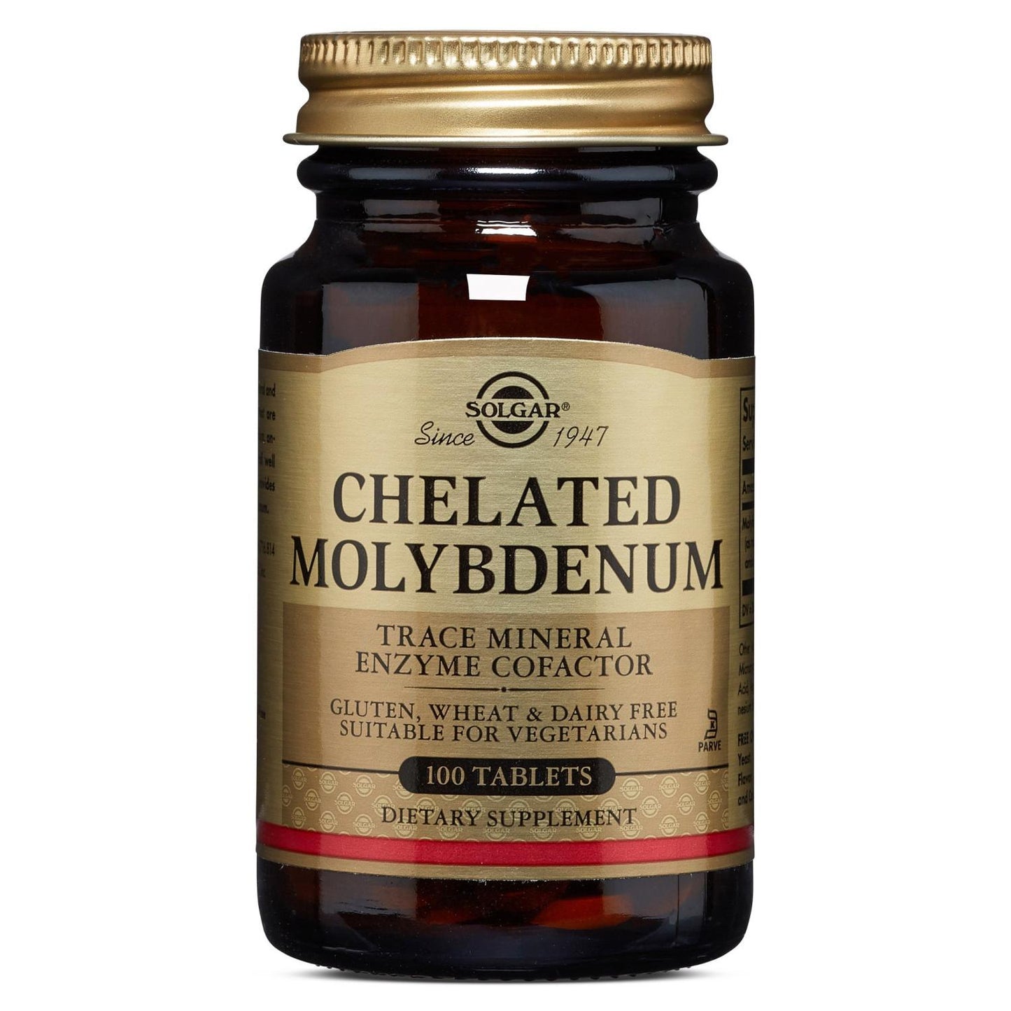 SOLGAR CHELATED MOLYBDENUM 100 TABLETS