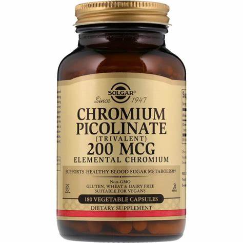 SOLGAR CHROMIUM PICOLINATE (TRIVALENT) 200 MCG 180 VEGETABLE CAPSULES