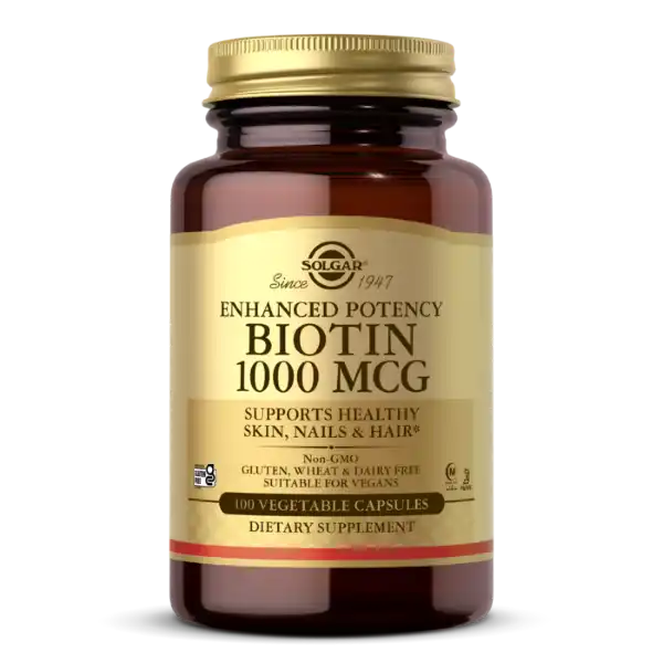 SOLGAR ENHANCED POTENCY BIOTIN 1000 MCG 100 VEGETABLE CAPSULES