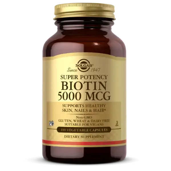 SOLGAR SUPER POTENCY BIOTIN 5000 MCG 100 VEGETABLE CAPSULES
