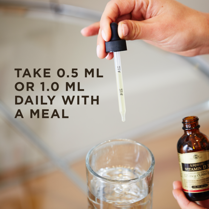 SOLGAR LIQUID VITAMIN D3 (CHOLECALCIFEROL) 125 MCG (5,000 IU) – NATURAL ORANGE FLAVOR