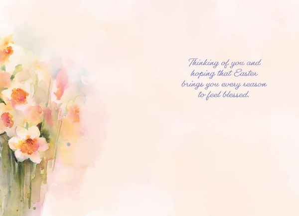 Watercolor Flowers Happy Easter Card