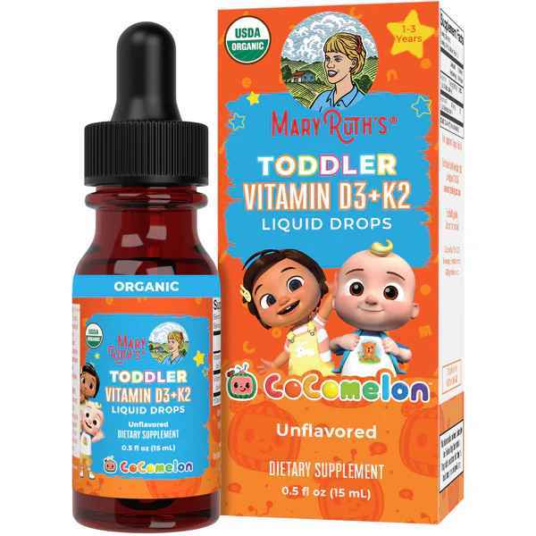 Mary Ruth's Toddler Vitamin D3+K2 Liquid Drops (Cocomelon/Unflavored)