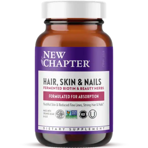 New Chapter Hair, Skin & Nails: Fermented Biotin & Beauty Herbs 30 Vegan Capsules