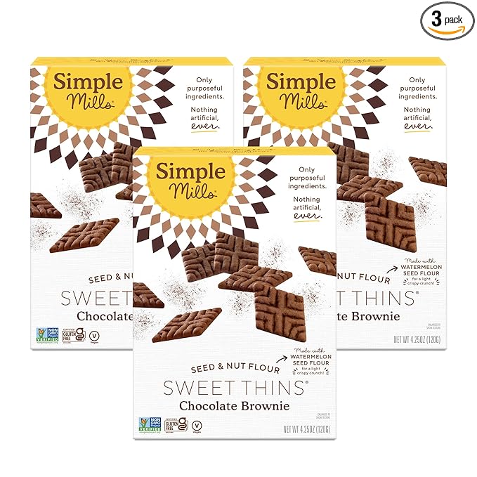 Simple Mills Seed & Nut Flour Sweet Thins Chocolate Brownie