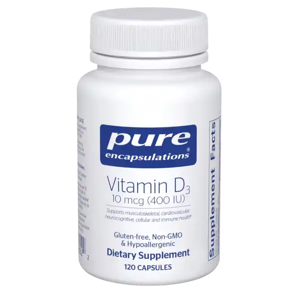 Pure Encapsulations Vitamin D3 10 MCG 400 IU 120 Capsules