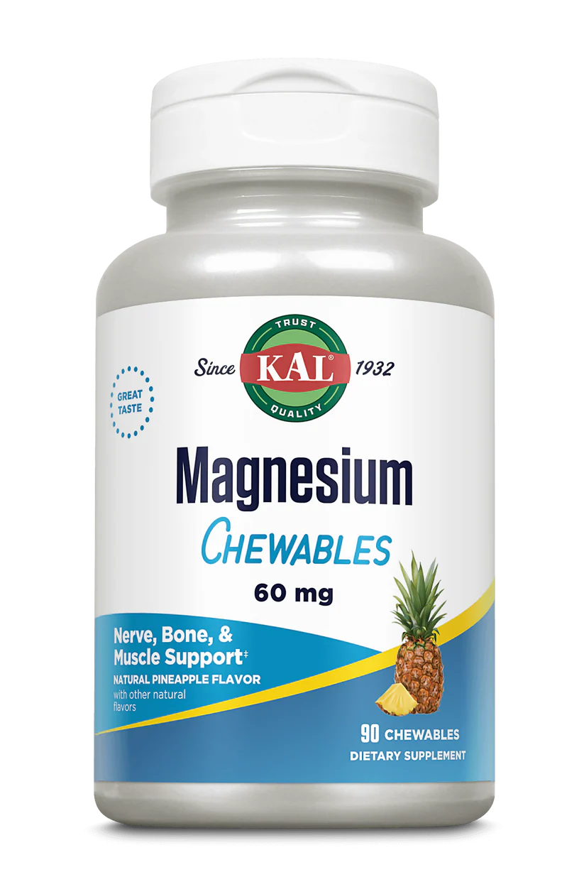 KAL Magnesium Chewables 60 mg (Pineapple Flavor)