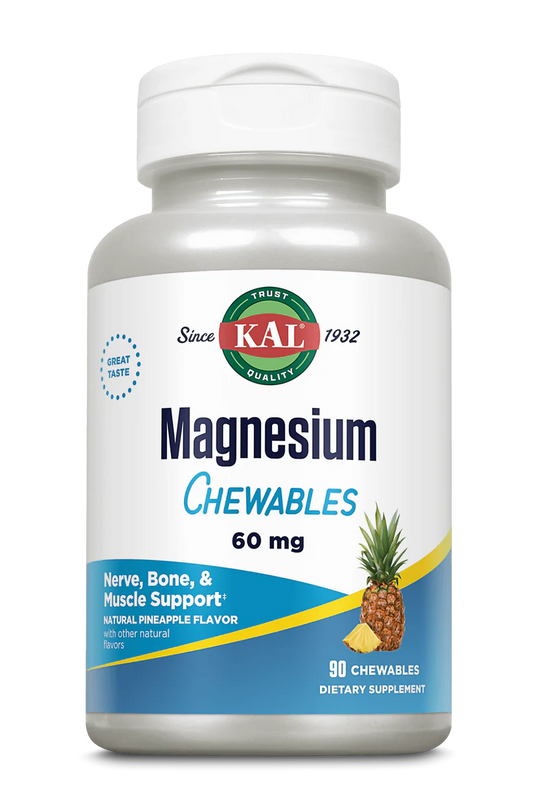 KAL Magnesium Chewables 60 mg (Pineapple Flavor)