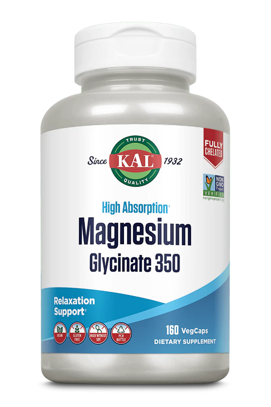 KAL Magnesium Glycinate 350 160 VegCaps