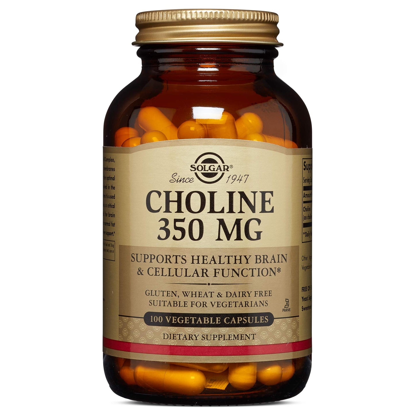 SOLGAR CHOLINE 350 MG 100 VEGETABLE CAPSULES