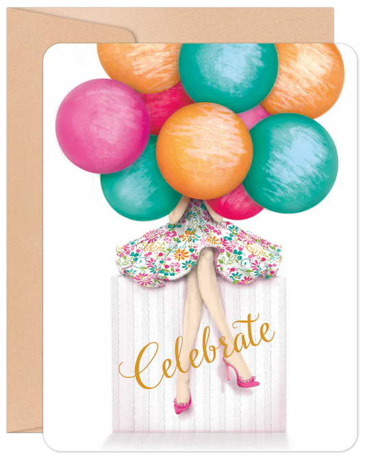 'Peek A Balloon' Willow & Ivy Birthday Card