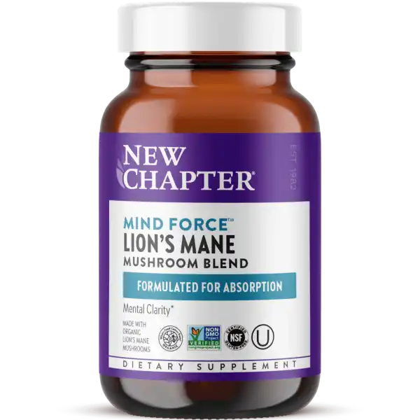 New Chapter Mind Force Lion's Mane Mushroom Blend 60 100% Vegan Capsules