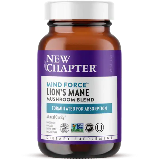 New Chapter Mind Force Lion's Mane Mushroom Blend 60 100% Vegan Capsules