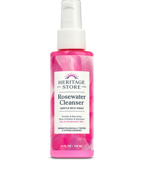 Heritage Store Rosewater Cleanser 4 oz.