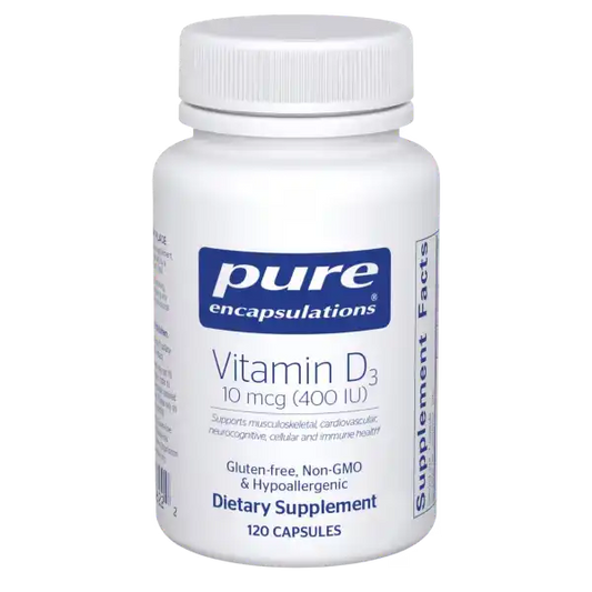 Pure Encapsulations Vitamin D3 10 MCG 400 IU 120 Capsules