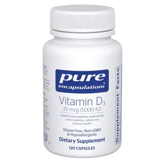 Pure Encapsulations Vitamin D3 25 MCG 1000 IU 120 Capsules