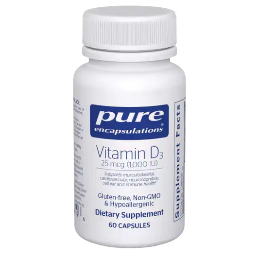 Pure Encapsulations Vitamin D3 25 MCG 1000 IU 60 Capsules